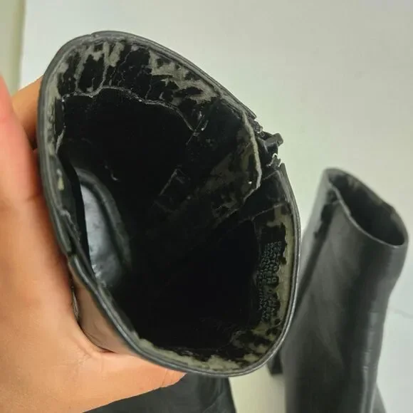 Vintage Y2K Black leather ankle boots size 6.5 - Picture 5 of 8